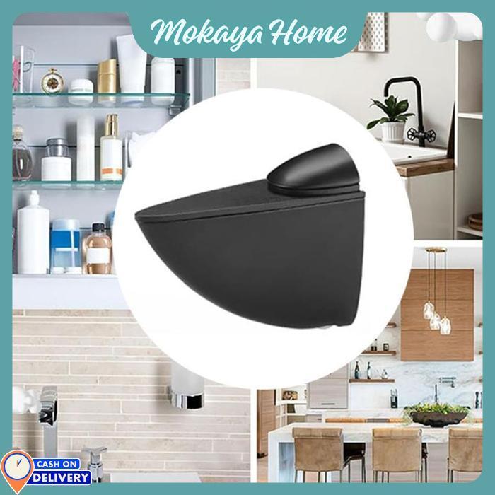 Mokaya Home - Jepit Rak Ambalan 2Pcs / Klip Kaca Ambalan Dinding Dapat Disesuaikan /  Penjepit Kaca 