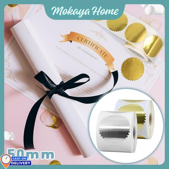 Mokaya Home - 250pcs Sticker Emboss Stamp Stiker Holographic Seal Sticker Stempel Seal Press Emboss 