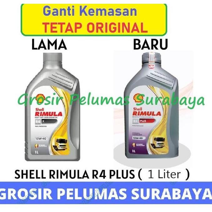 Oli Shell rimula r4x R4 Plus 15W40 15w/40 diesel 1ltr 1 Liter