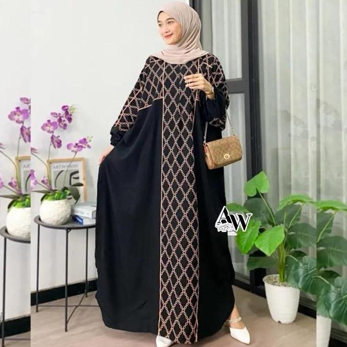Arafah Kaftan Kelelawar by Sekata Batik Gamis Kaftan Rayon Premium Busui Baju Muslim Wanita Lebaan