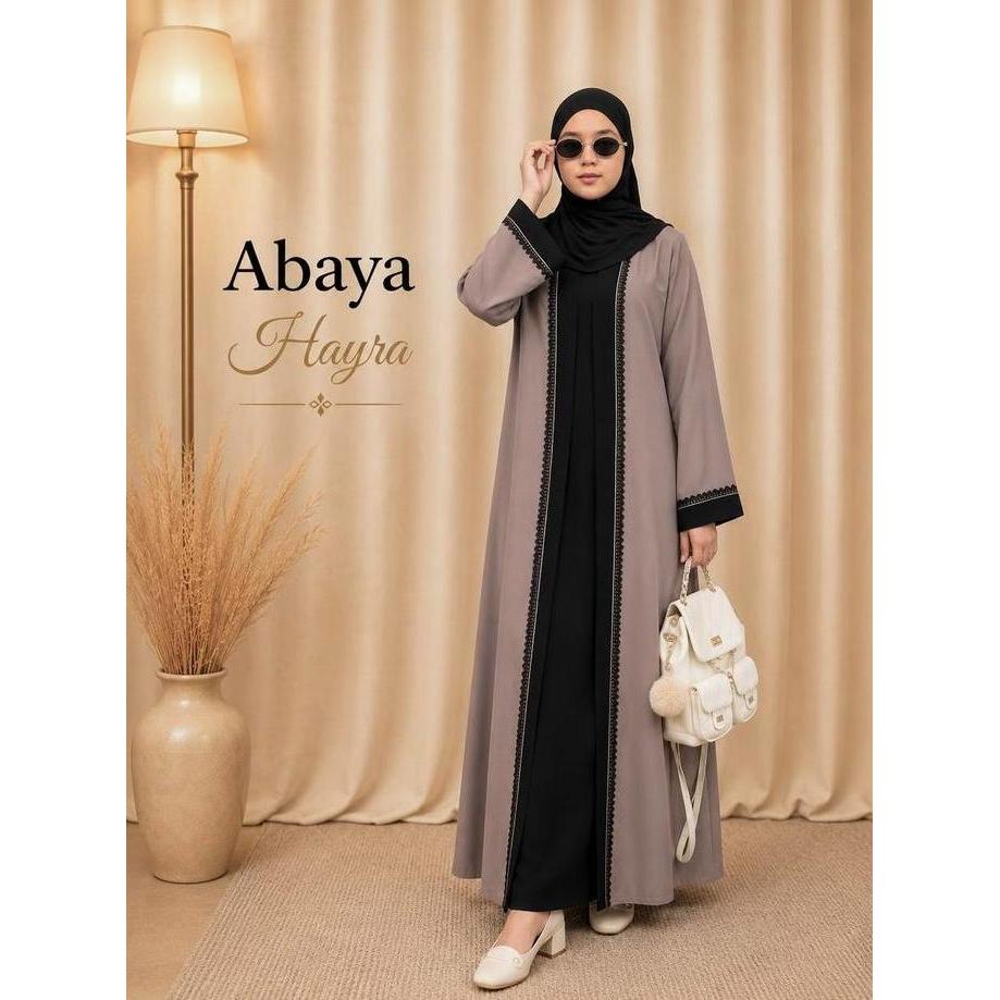 Outer Abaya Hayra Elegant | Outer Abaya Simple Mewah | Cocok Daily & Ngafe