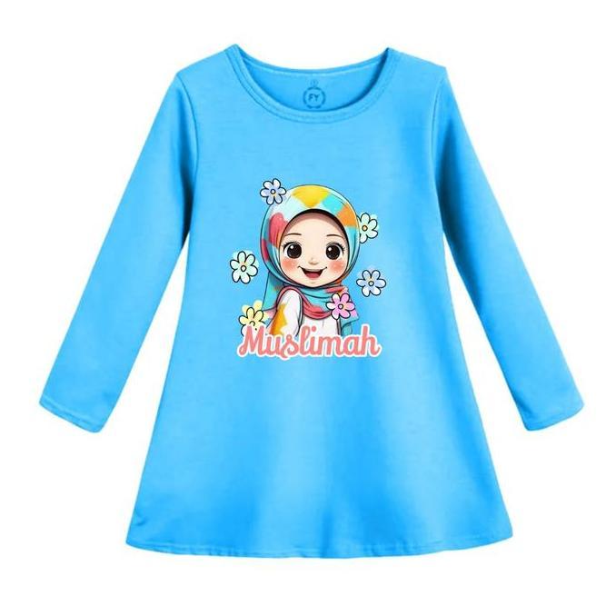 Kaos Daster Anak Perempuan Dress Muslim Anak Cewek Tunik Anak Motif Tunik Hijab Muslimah