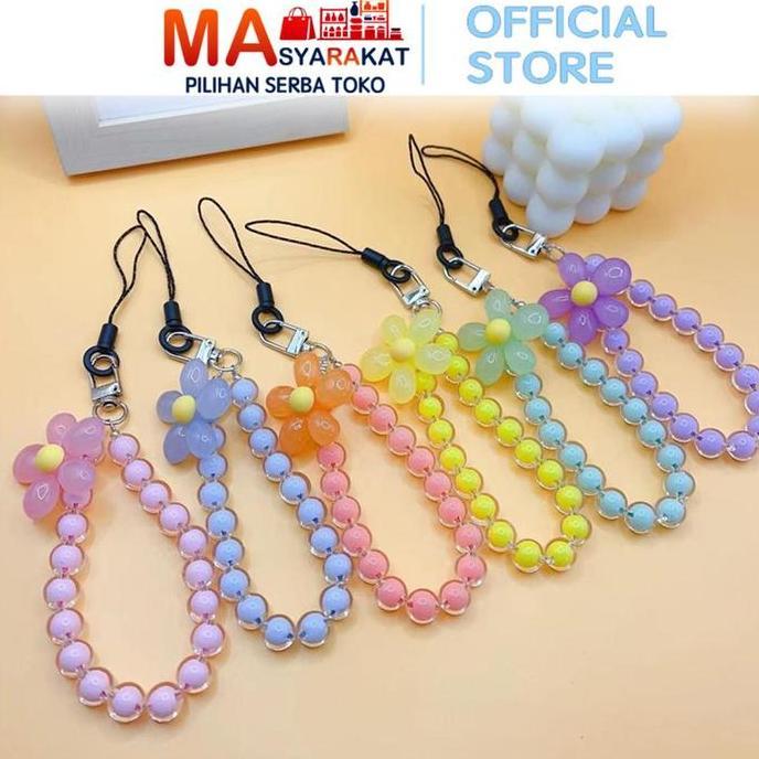 FINESSE Masyarakat Pilihan Telepon Lanyard Portable C47 Gantungan Hp Handmade Bunga Akrilik Plastik 