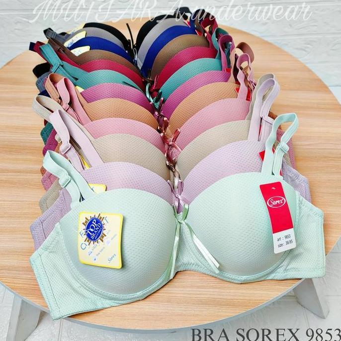Wow- Bra Kat Sorex 9853 Cup Setengah/Half Cup Bra Sorex Size 32-38 Cup A-B/Bra Katun Sorex Berp-P