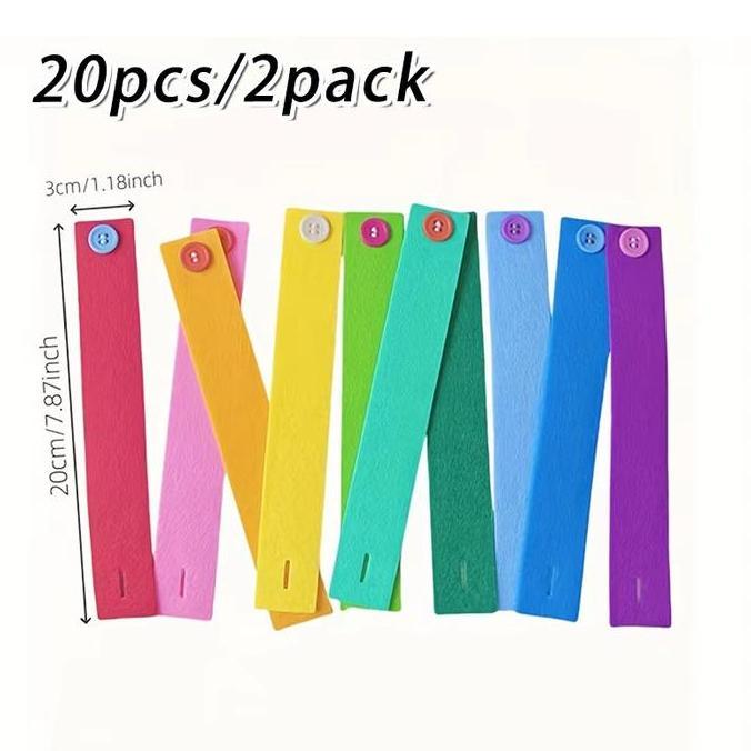 COCHONS 20pcs Mainan Edukasi Rantai Kain Kancing Flanel / Mainan Edukasi Mengancing Flanel Anak Mont