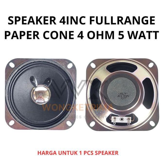 Speaker Kotak 4 Inch Full Paper 102Mm 4 Ohm 5W Magnet 45Mm Full Range