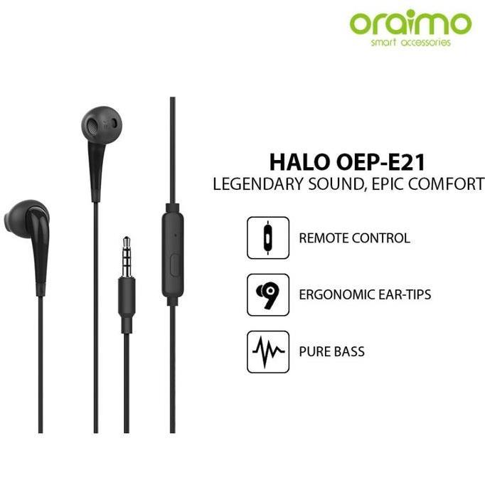 Earphone Oraimo OEP-E21 / OEP E21P Headset Legendary Sound Earphone With Mic OEP E21P