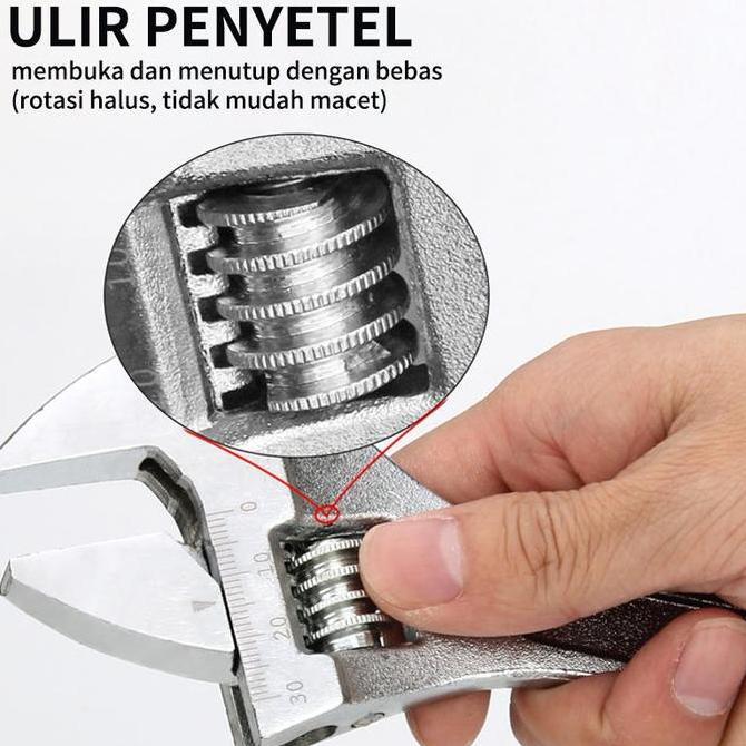 Up- Isku Kunci Inggris 8"-12'' / Tools- Alat Perkakas Adjustable Wrench Logam