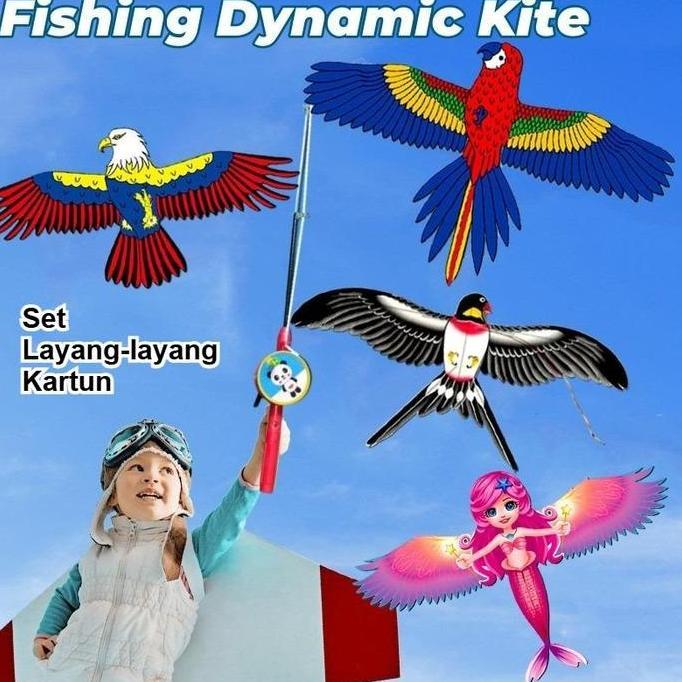 ECURIEL Layang-layang Burung Beo Elang Layang-layang | Layang-layang Anak | Layang Layang | Layangan