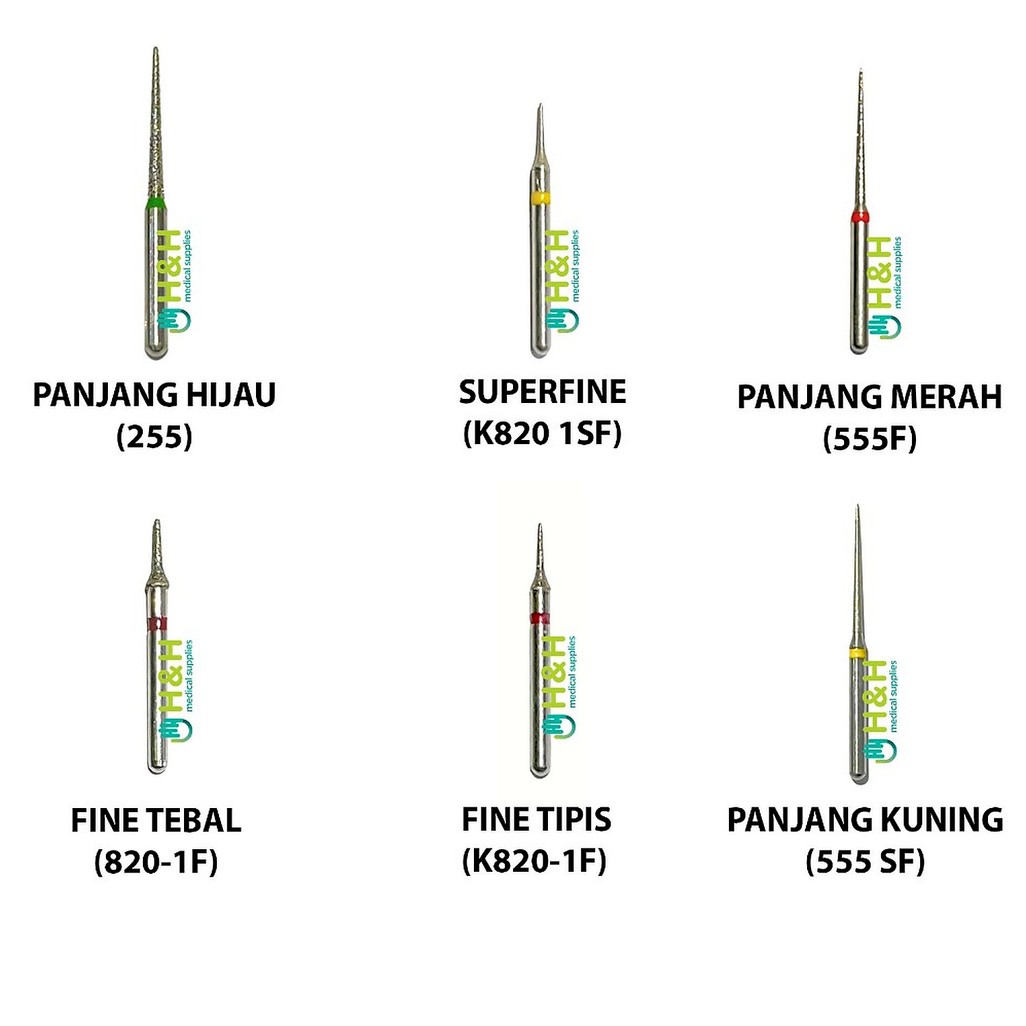 Dental Bur Slicing / Diamond Slicing Bur / Bur Tapered Fissure Tipis