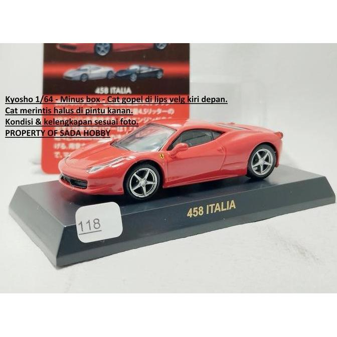 KYOSHO 50TH 1/64 FERRARI 458 ITALIA MERAH FERRARI MINICAR COLLECTION 8 NEO NO BOX SHOBBY