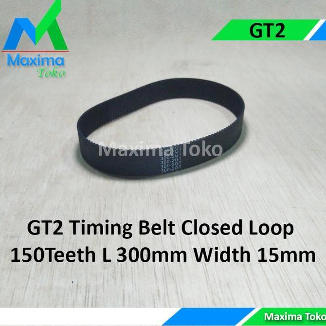 TIMING BELT GT2 CLOSE LOOP GIGI 150 TEETH L 300MM LEBAR 15MM 2GT TERBARU