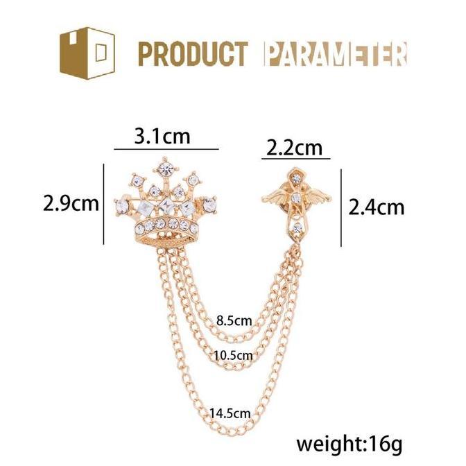 EDABURIT Bros Salib Mahkota Bros Pin Rantai jas Rumbai Desain Bintang Snowflake Gaya Korea Untuk Pri