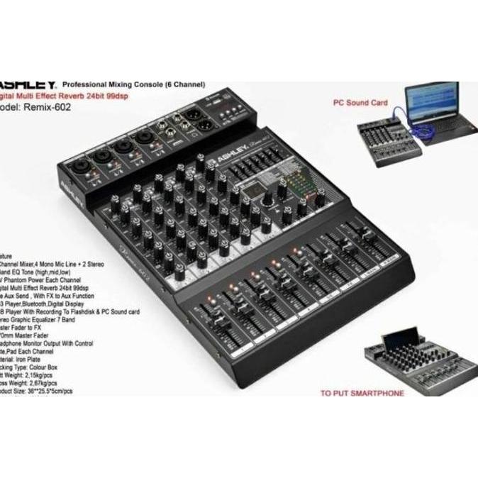 MIXER AUDIO ASHLEY REMIX 602 / REMIX602 /REMIX-602 6CHANNEL