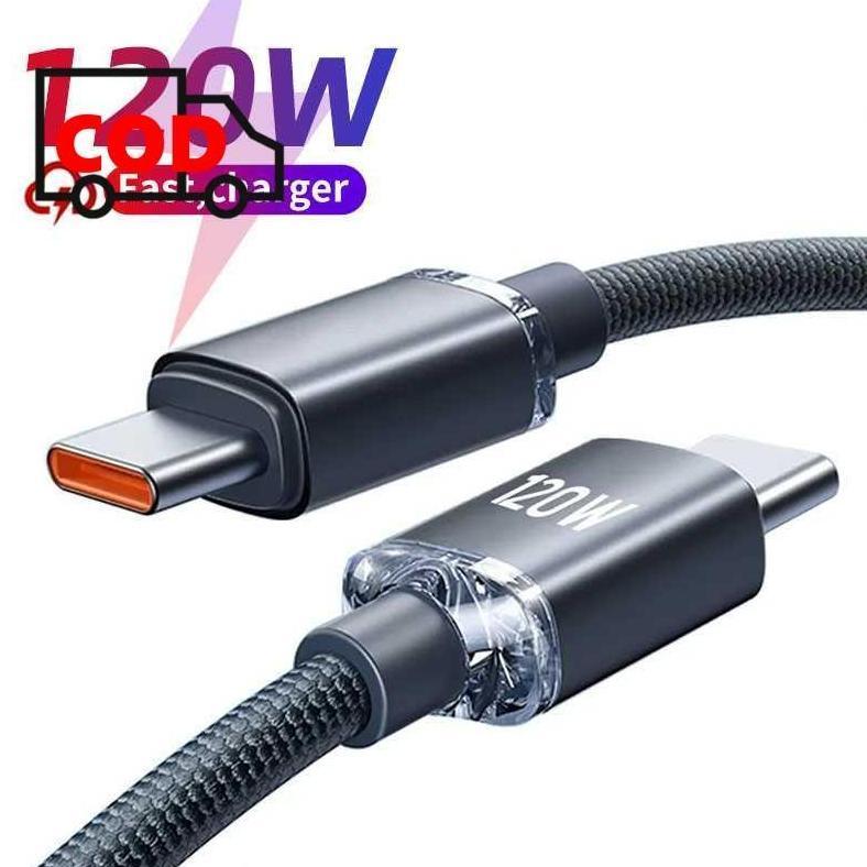 Murah Kabel Data Charger Usb Type C To Type C Fast Charging 120W 1.5M Lentur Aman Dengan Chip
