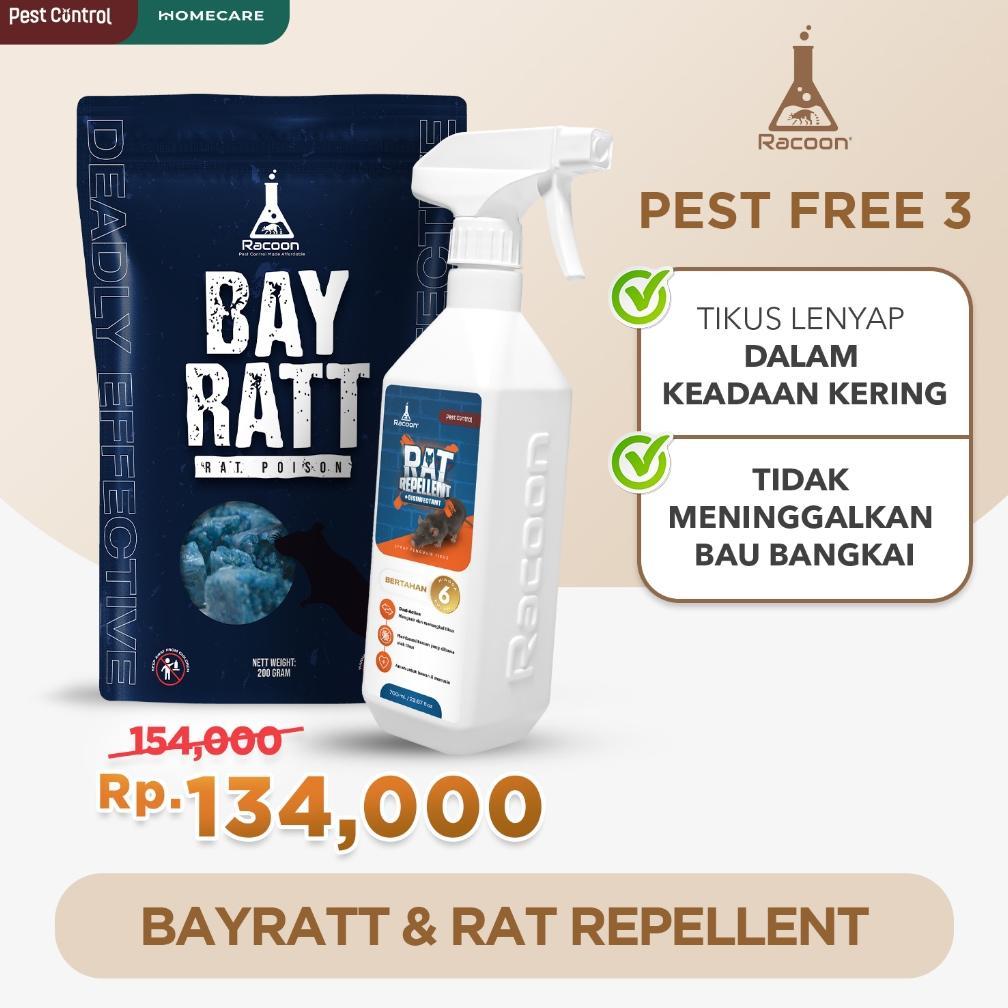 Racoon Combo Racun Tikus BAYRATT dan Cairan Pengusir Tikus / Rat Repellent