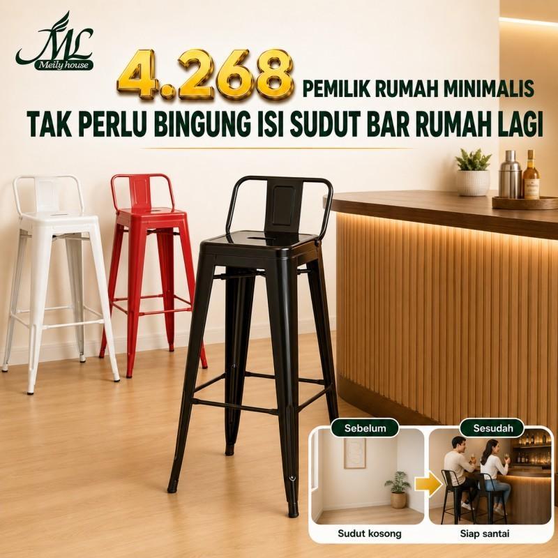 Kursi Bar Kursi Bar Minimalis Kursi Tolix Tinggi Besi Cafe Persegi Tinggi