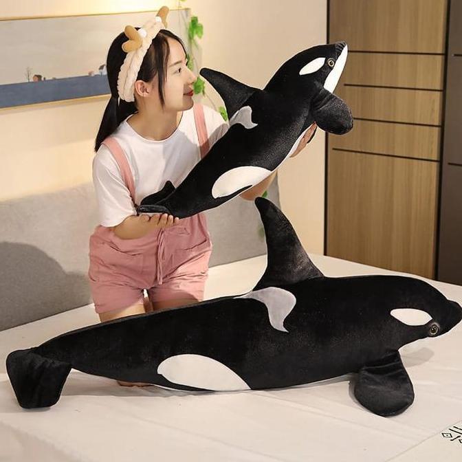 Mainan Boneka Paus Orca Ukuran Jumbo Bahan Halus - Dolls, Toys Ikan Asli