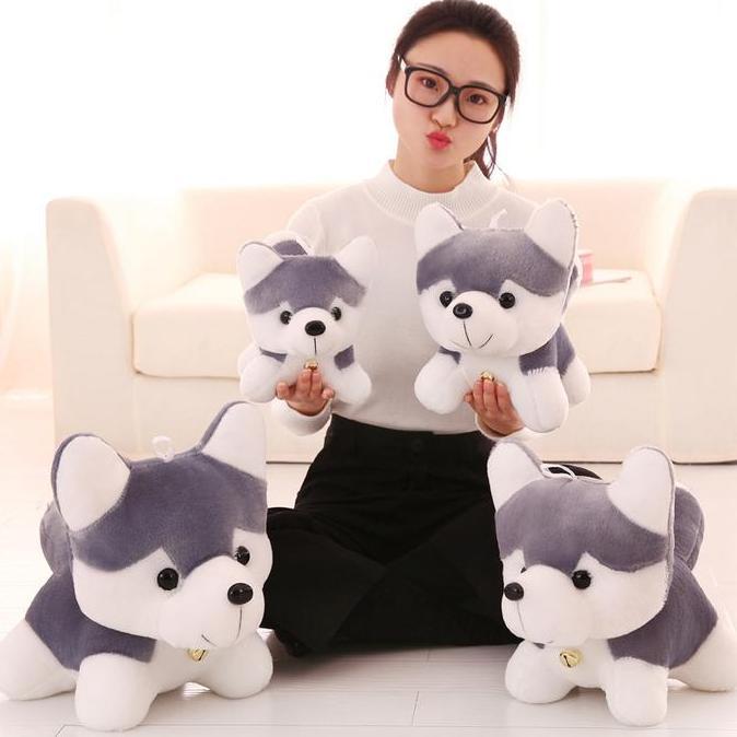 Boneka Husky Anjing Serigala Imut Kristal Super Lembut Kado Pacar Anak