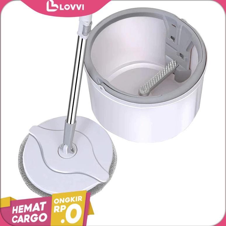 LOVVI Home Alat Pel Lantai Ultra Mop Pembersih Lantai Pel Putar Spin Mop Otomatis Pel D23/D31