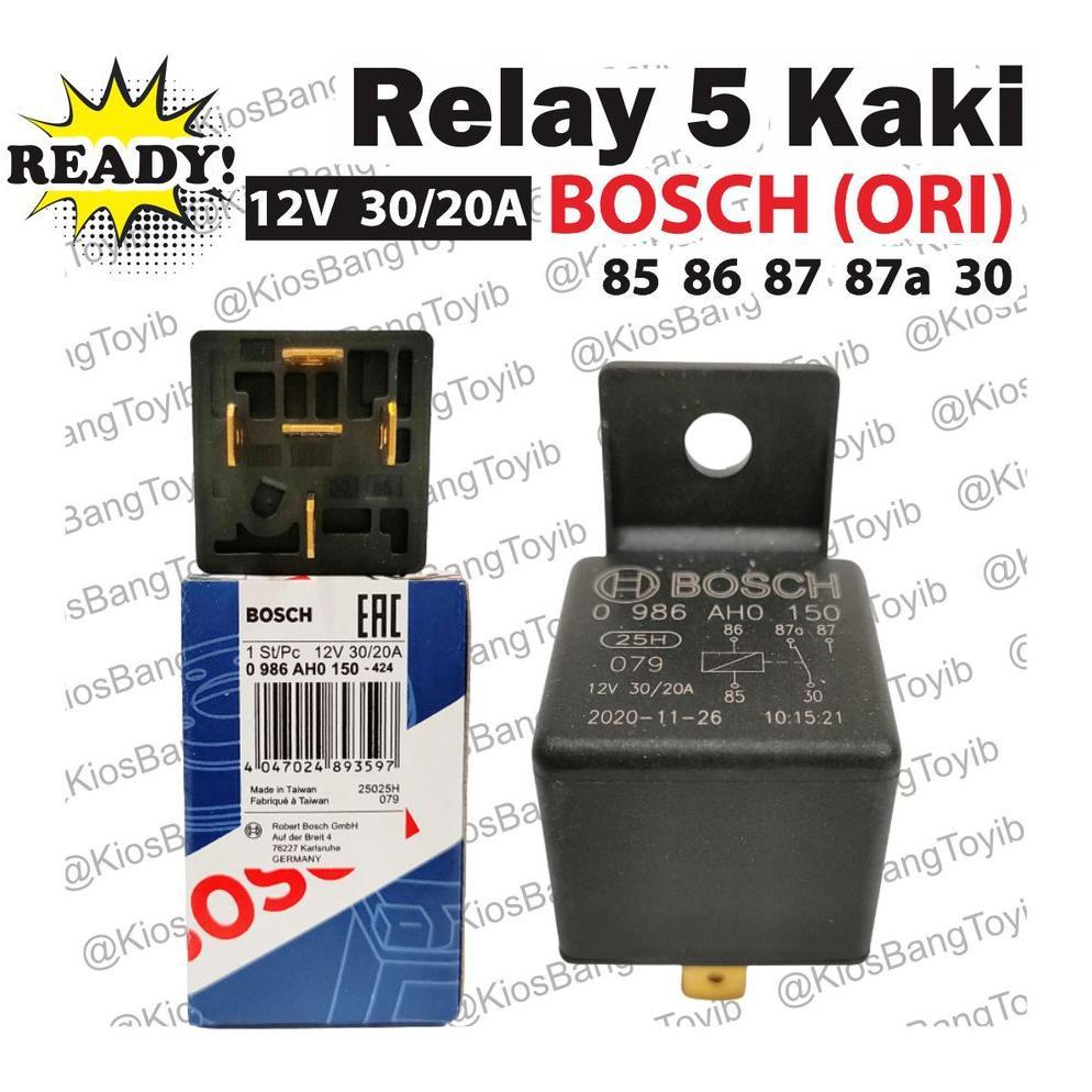 (ORI BOSCH) Relay Riley Kaki 5 Pemutus Arus 87A 12V 30/20A ORI