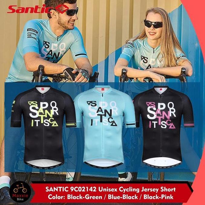 SANTIC Jersey Sepeda Tangan Pendek Unisex 9C02142 Santic Cycling Jersey Short Sleeve Cycling Jersey