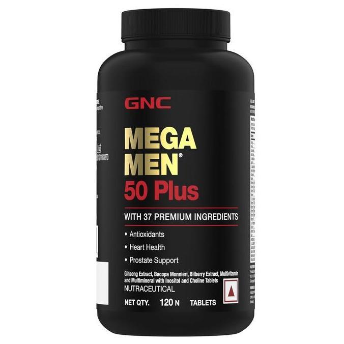 GNC Mega Men 50 Plus Multivitamin | 120 Tablets | 37 Premium Ingredients | Promotes Prostate Health 