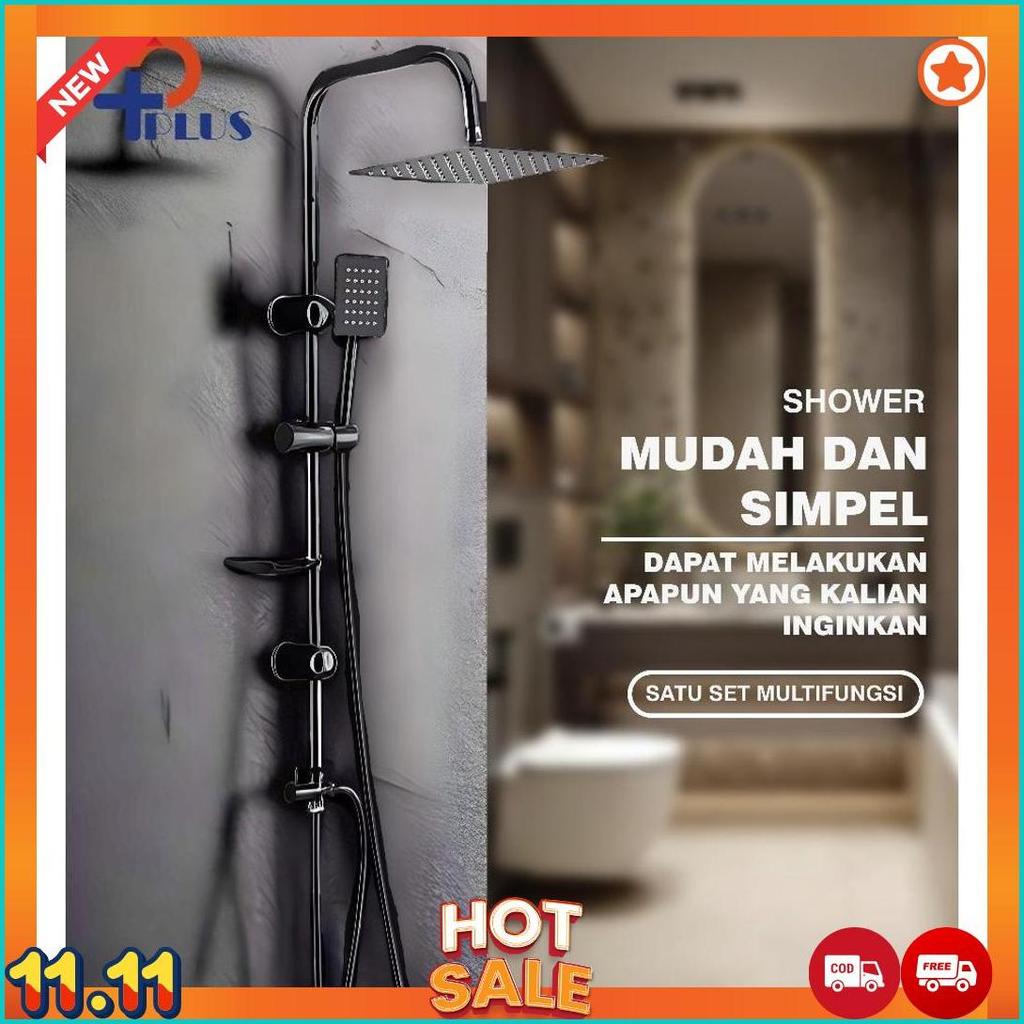 [ Pplus ] Shower Kamar Mandi 1 Set + Kran Cabang/ Shower Mandi Set Stenlis/Mandi Shower Set Full Sta