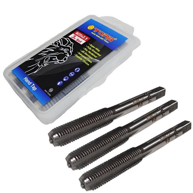 TORA Hand Tap Set 3 Pcs M20 x 2,5 - Tap Ulir Drat Baut