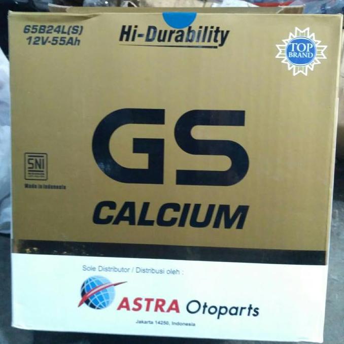 aki mobil battery GS astra type calcium 65B24LS 12v - 55ah