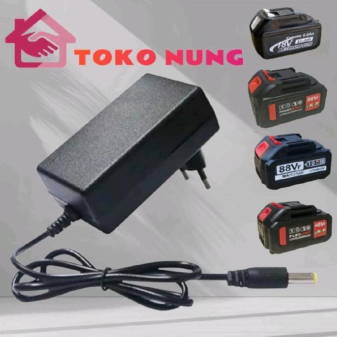 Pwt - Charger Bor Impact Wrench 18V 20V 21V 48V 88V 99Vf Casan Bor Baterai Jld Apr Kamolee Impact Ge