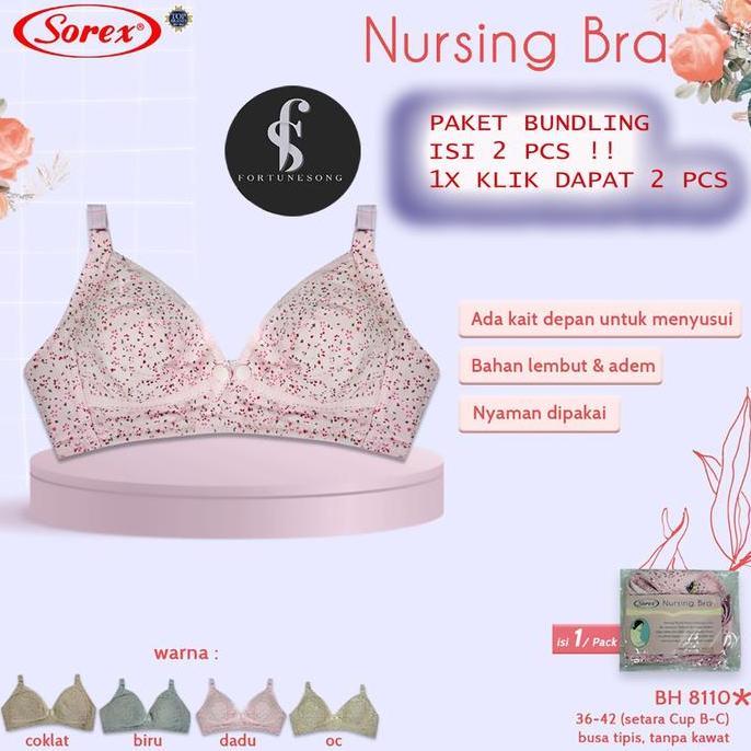 Fortunesong- Sorex Paket isi 2 pcs Bra BH Ibu Menyusui/Nursing Bra/BH Kancing Depan Art 8110