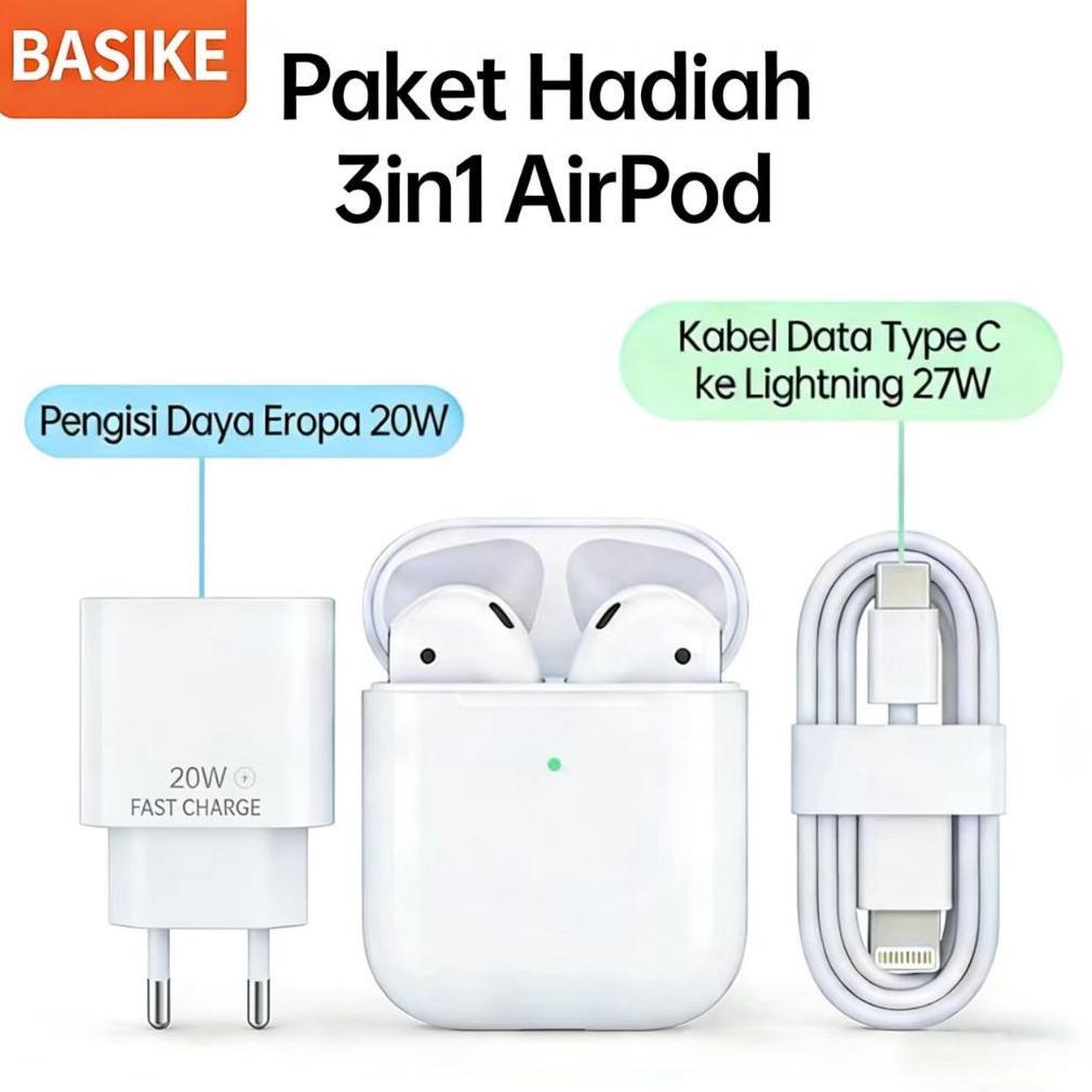 terbaru basike headset tws bluetooth 5.0 tw90 bass kuat panggilan noise reduction kasus pengisian se