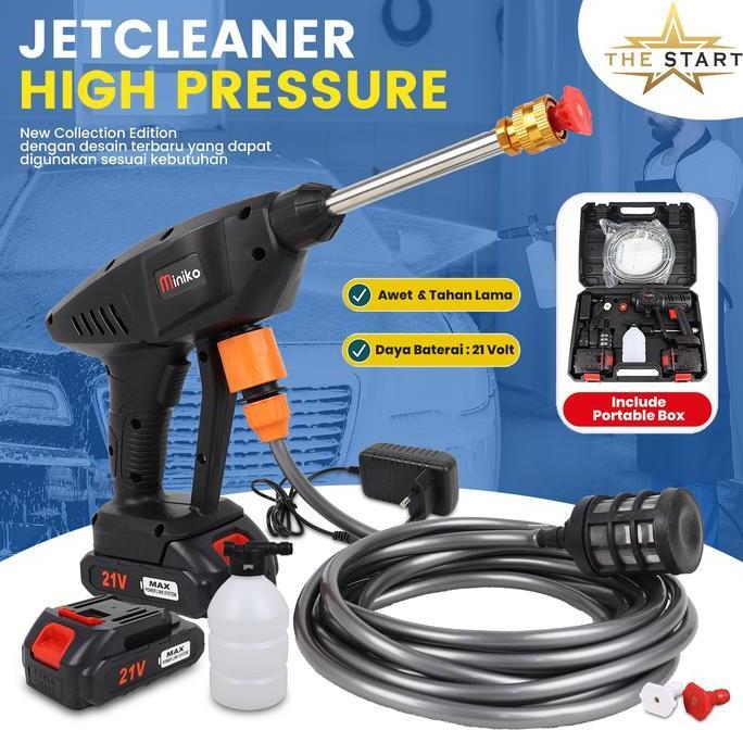 Jet Steam Cleaner Cordless 21V / Jet Steam Cleaner Cordless Set Alat Cuci Mobil 21Volt Semprotan Cuc