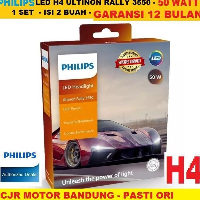 LAMPU LED H4 PUTIH 50W PHILIPS ULTINON RALLY LAMPU HEADLHT Mobil H4