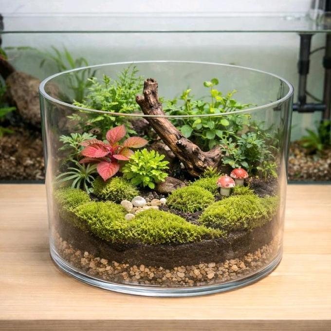 Aquarium DLX Silinder A 200 Diameter 25cm tinggi 20cm/ Terrarium DLX / DLX Aquarium TS