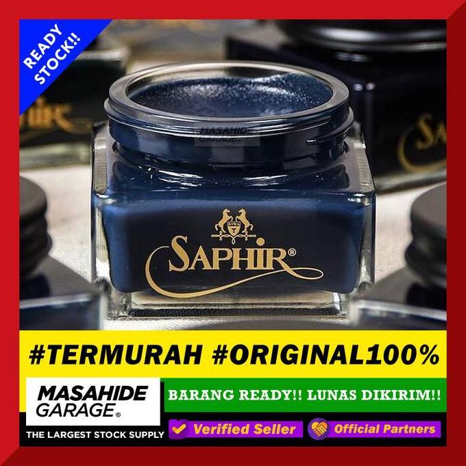 Top ( SAPHIR CREME BIRU PETROLEUM BLUE 75ml - SEMIR SEPATU KULIT