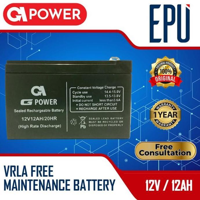Rex- Aki Ups Gpower 12V - 12Ah (Garansi Resmi). Battery Ups / Baterai Ups
