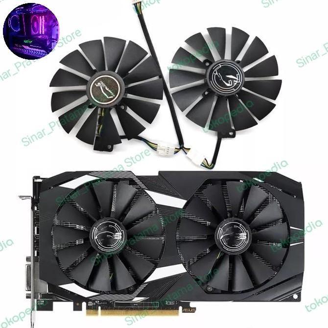 Rex- Fan Kipas Vga Asus Strix Dual 95Mm 4Pin Dual Fan 13 Mata Blade Rx 580 570 470 Gtx 1050
