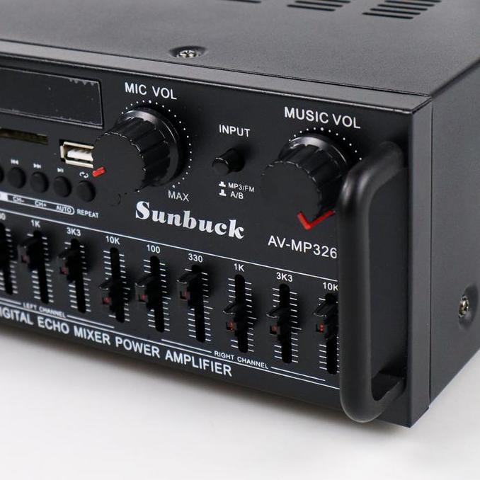 Audio Amplifier Home Theater Karaoke Bluetooth EQ FM Radio 2000W - Sunbuck AV-326BT & AS-336BU