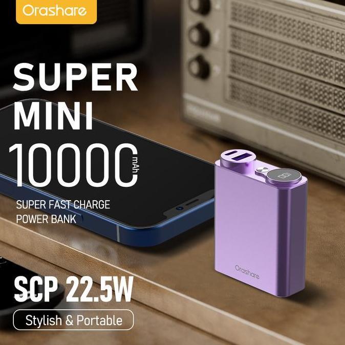 Orashare PCA10 10000mAh Powerbank Mini Pocket SCP 22.5W Pengisian Super Cepat Power Bank Super Mini 