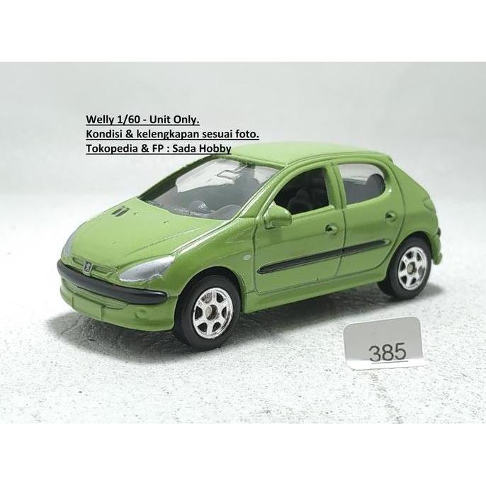 DIECAST WELLY 1/64 PEUGEOT 206 HIJAU UNIT ONLY MIX99