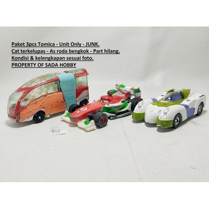 PAKET DIECAST 3PCS TOMICA RIKUKAIKUU CARS FRANSESCO BERNOULLI BUZZ LIGHTYEAR UNIT ONLY JUNK MIX99