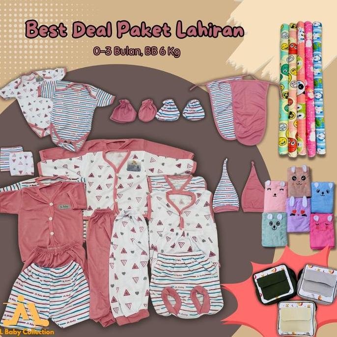 Moms_Ivana  x JL Baby Paket Lahiran Lengkap Free Tas Handuk dan Perlak Baju Bayi Celana Bayi Baru La