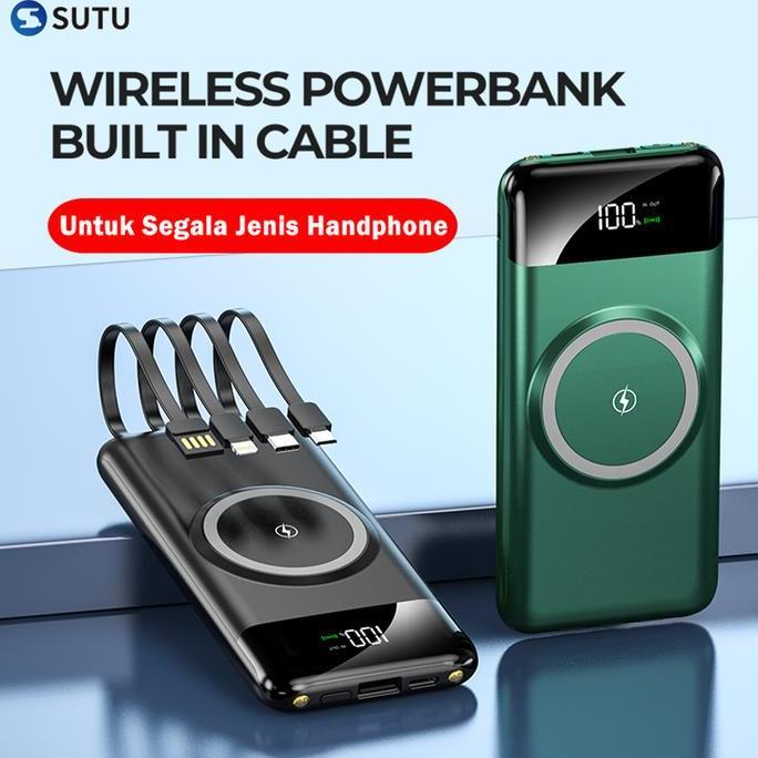 SUTU Wireless Powerbank 20000mAh Built in Cable