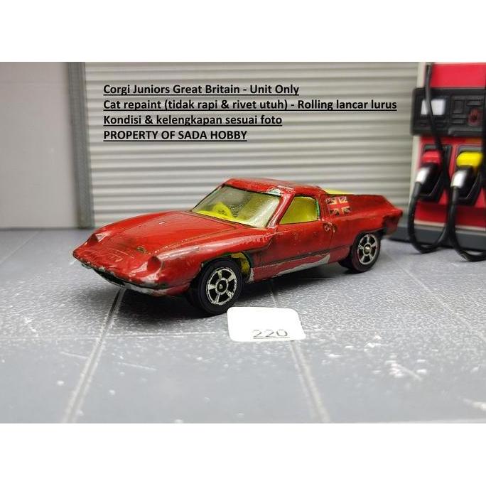 VINTAGE CORGI JUNIORS LOTUS EUROPA MERAH ENGLAND UNIT ONLY MINUS MIX99