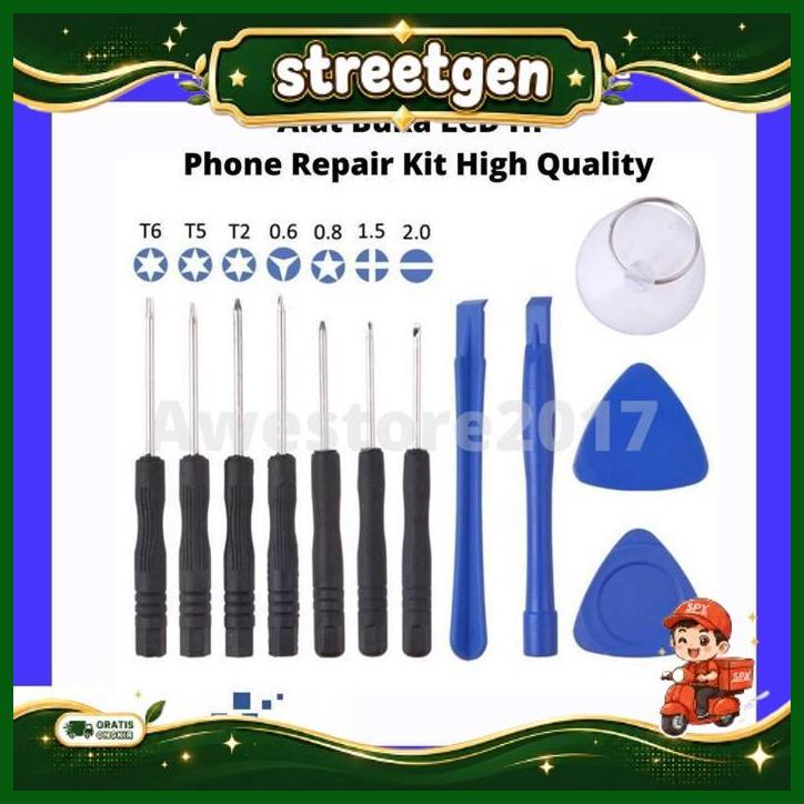 12 Pcs Alat Buka Lcd Hp Bongkar Layar Service Iphone Android Obeng Set Servis New Arrival