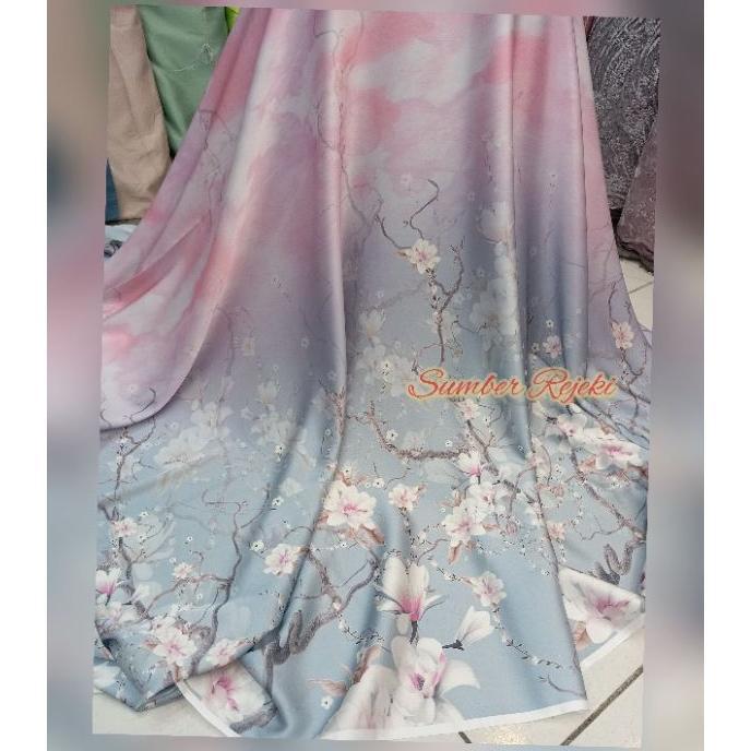 Kain Sutra Asli Motif Banyak Warna 1.5M Lebar