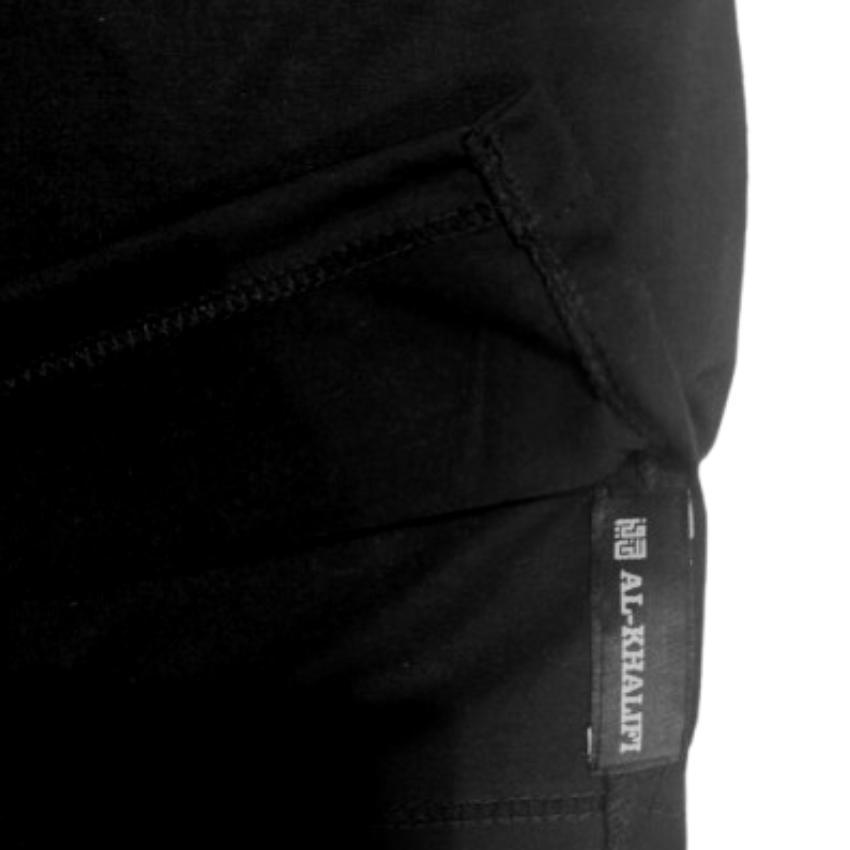 TERBARU AL-KHALIFI - Kurta Pakistan Bahan Kaos Lengan 3/4 Baju Koko - Putih Tulang