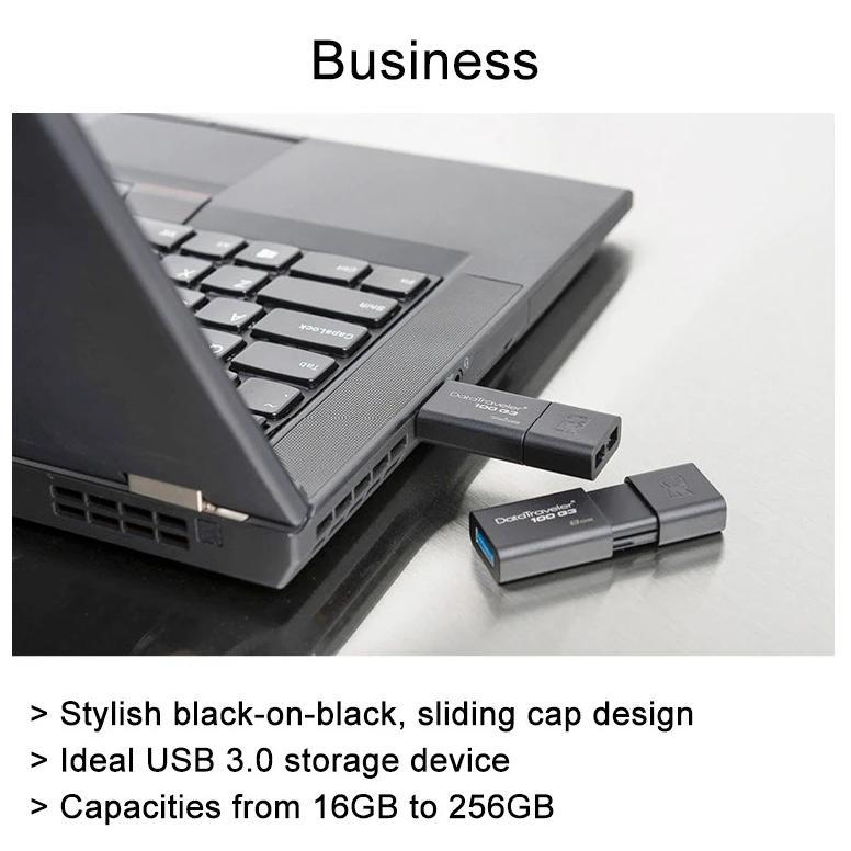 Kingston Flashdisk DT100G3 USB 3.0 | Kapasitas 32GB/64GB/128GB/256GB Portabel Mobil/Laptop Flash Dri